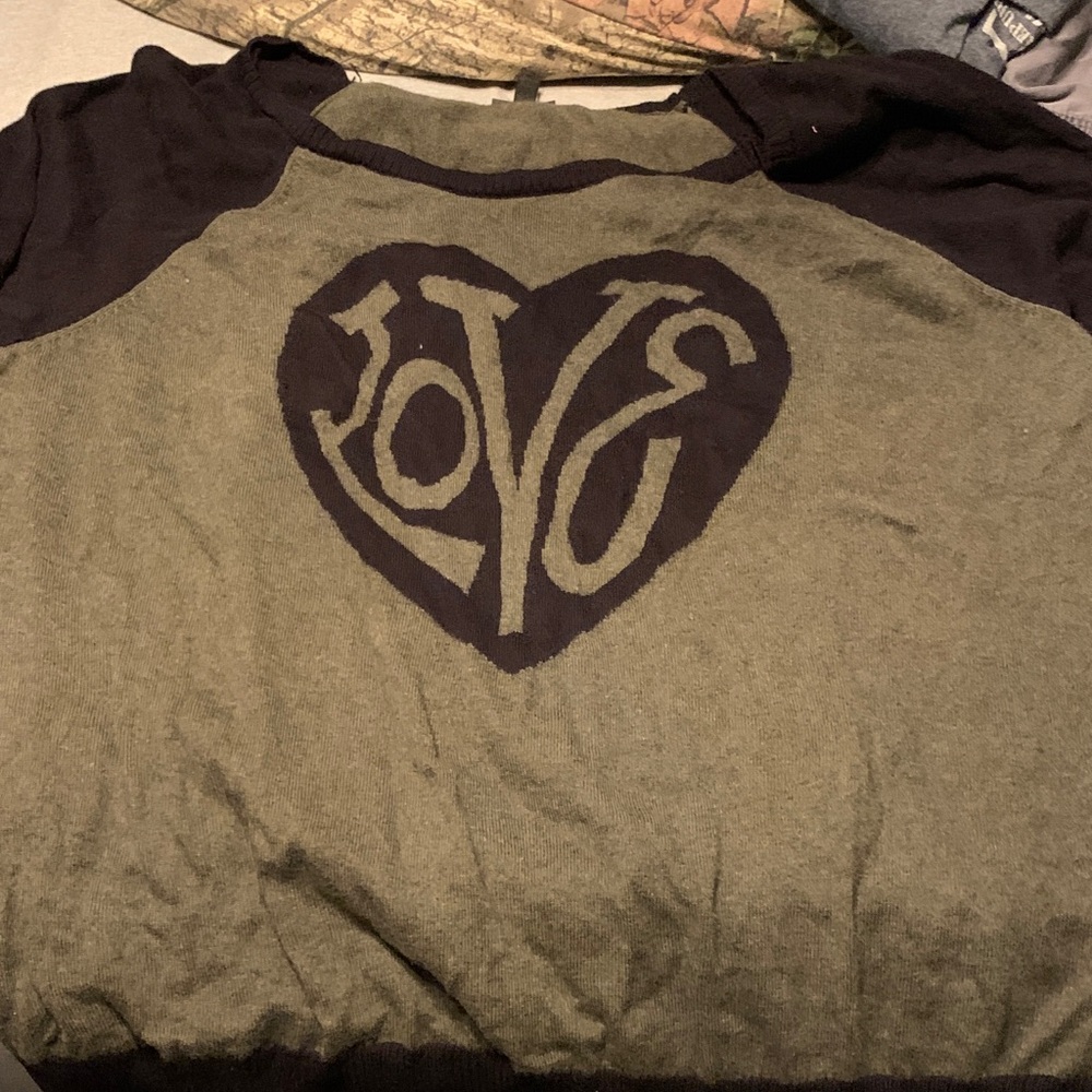 Torrid Black and Olive Love Lighweight Sweater Size 4